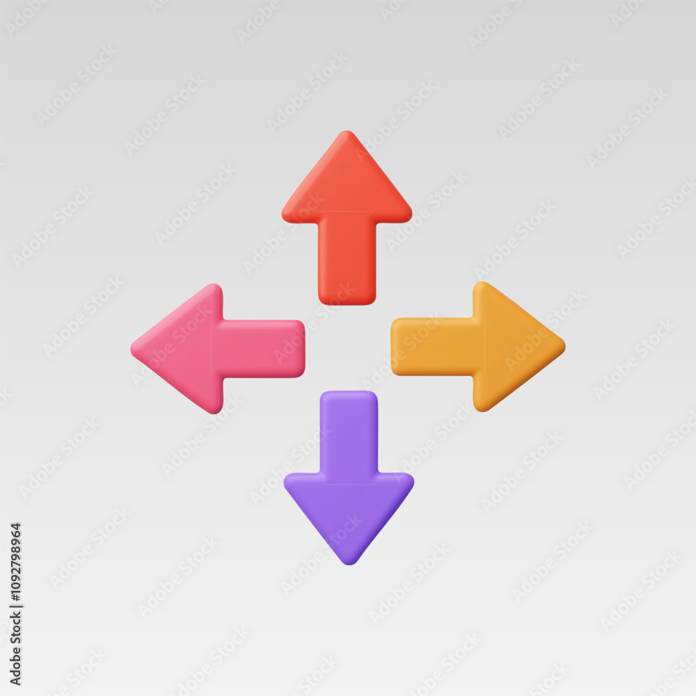 3d Realistic directional arrows vector illustration 3d Realistic directional arrows vector illustration