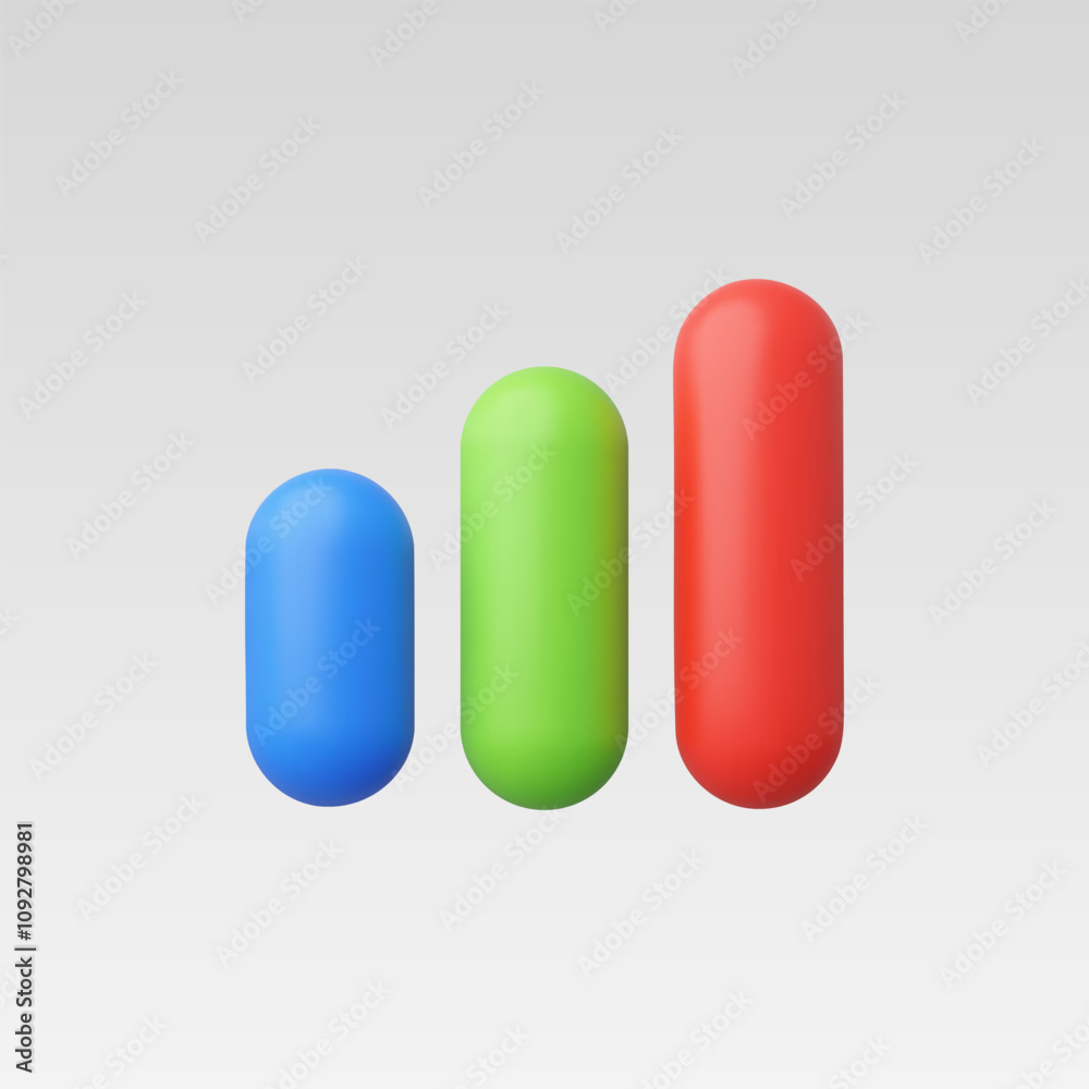3d Realistic Graph chart vector illustration 3d Realistic Graph chart vector illustration