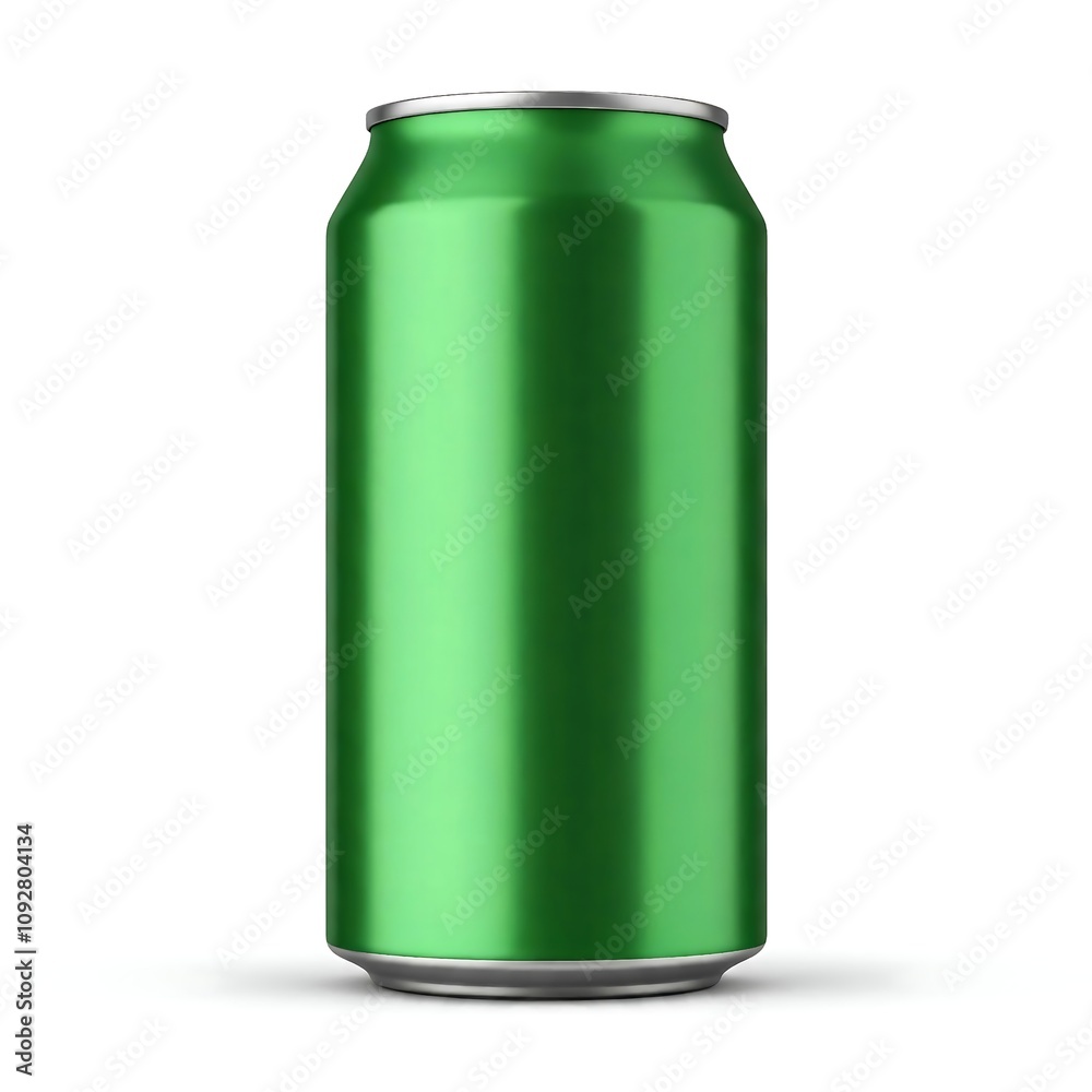 Blank green drink can mockup isolated on white background, drink and beverage Blank green drink can mockup isolated on white background, drink and beverage
