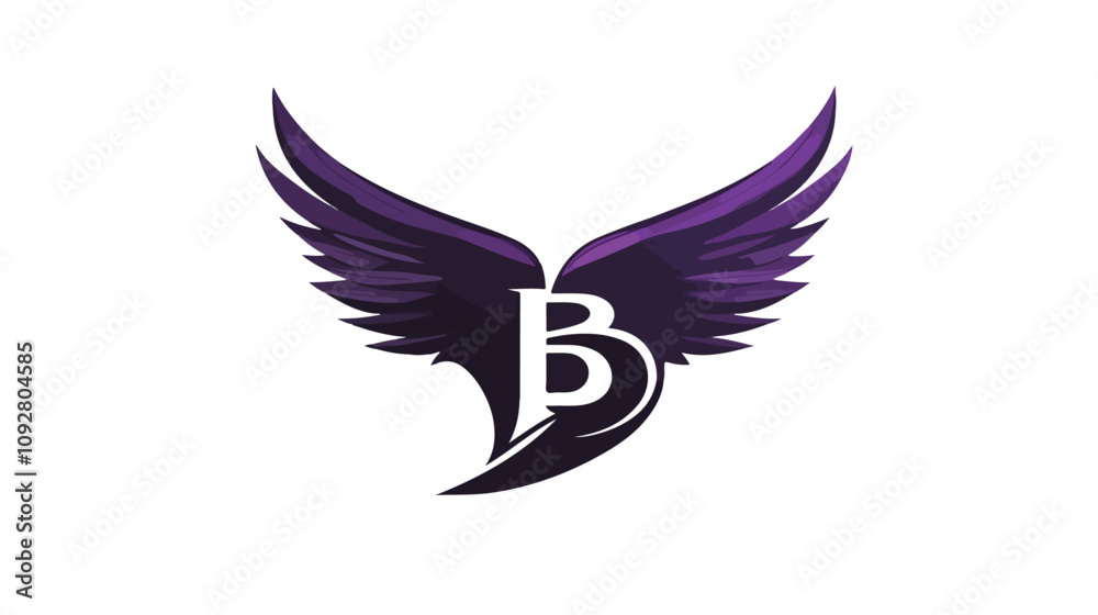 Fototapeta premium Modern Letter B Logo Double Wing Design Vector