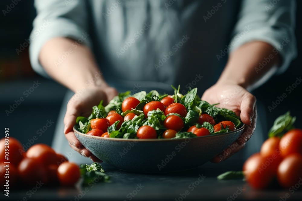 A close-up image shows a bowl brimming with cherry tomatoes and fresh greens, epitomizing health and vitality with a focus on natural, organic produce. A close-up image shows a bowl brimming with cherry tomatoes and fresh greens, epitomizing health and vitality with a focus on natural, organic produce.
