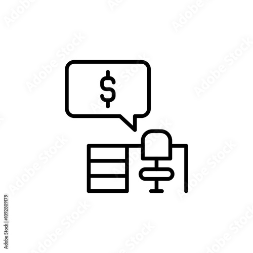Buy workplace outline icons, minimalist vector illustration ,simple transparent graphic element .Isolated on white background