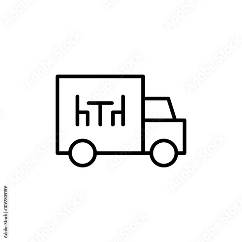 Furniture delivery outline icons, minimalist vector illustration ,simple transparent graphic element .Isolated on white background