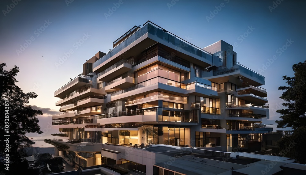 Modern building in the night Modern building in the night