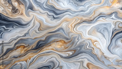 Blue and gold marble texture with natural swirling patterns