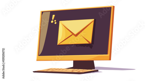 Caution and Important Notice Email Message with Attention Sign, Conceptual Communication Image for Business and Alerts