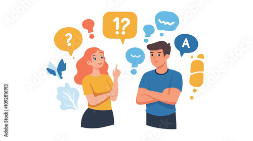 Young Couple Thinking Together - Relationship Concepts