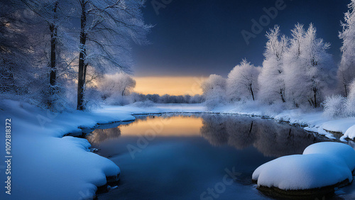 winter with lake