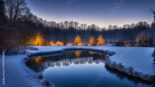 winter with lake