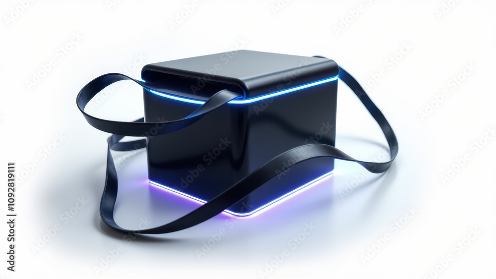 AI-powered hardware device with illuminated ribbon. AI-powered hardware device with illuminated ribbon.