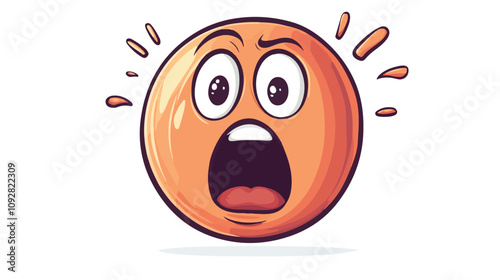 Hand Drawn Surprised Emoticon Expressing Shock and Panic