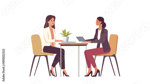 Happy Mid Adult Businesswoman Discussing Ideas in a Meeting