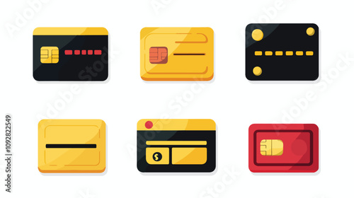 Modern Credit and Debit Card Flat Icon Vector Illustration for Banking Design