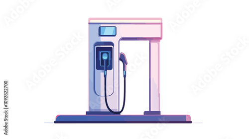 Electric Vehicle Charging Station Icon Vector Illustration