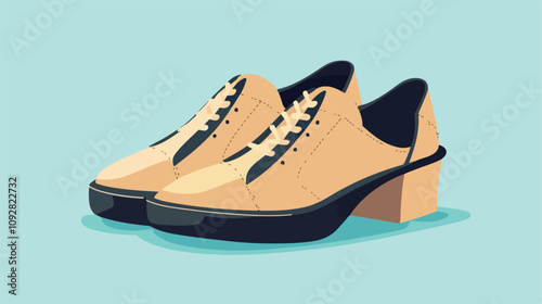 Elegant Beige and Black Fashionable Footwear Concept