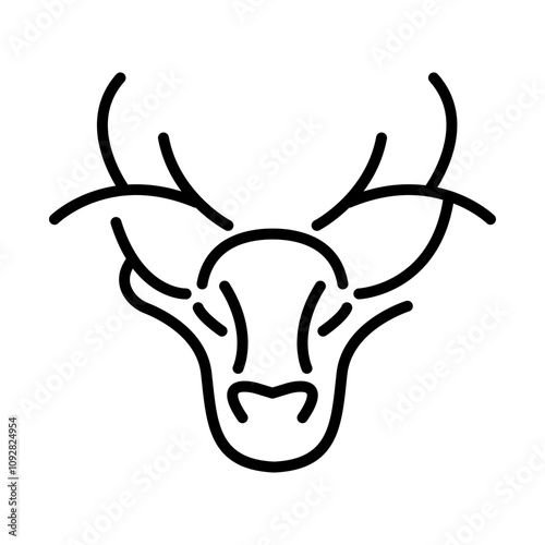a deer head icon. It is a common symbol associated with nature, wildlife, and the forest.