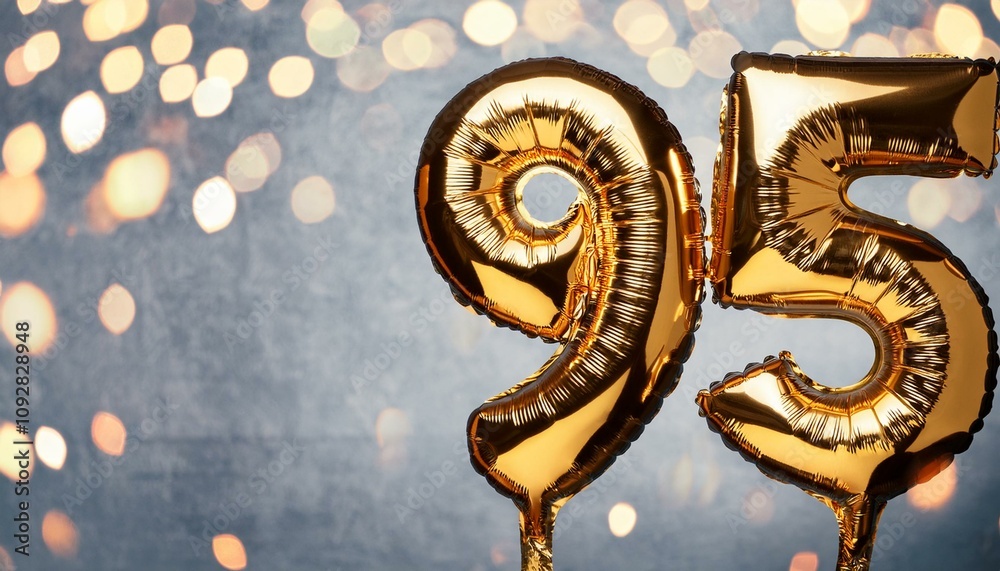 Obraz premium Number 95 golden balloons with copy space 