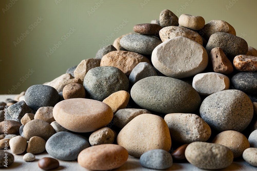 Stack of pebble stones on white background
Stack of pebble stones on white background