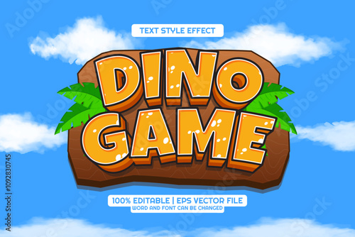 3d Dino Game Cartoon Editable Text Effect