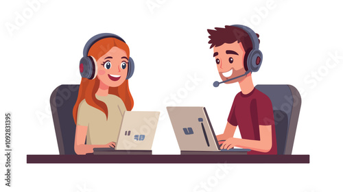 Professional Help Desk Operators in Video Concept