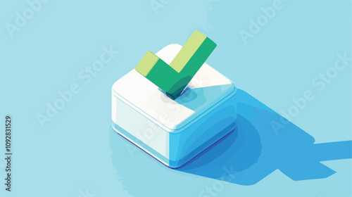Check Mark Icon 3D Render Vector Graphic