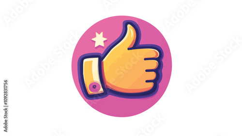 Follow Us Button Icon Vector for Social Media with Like Symbol