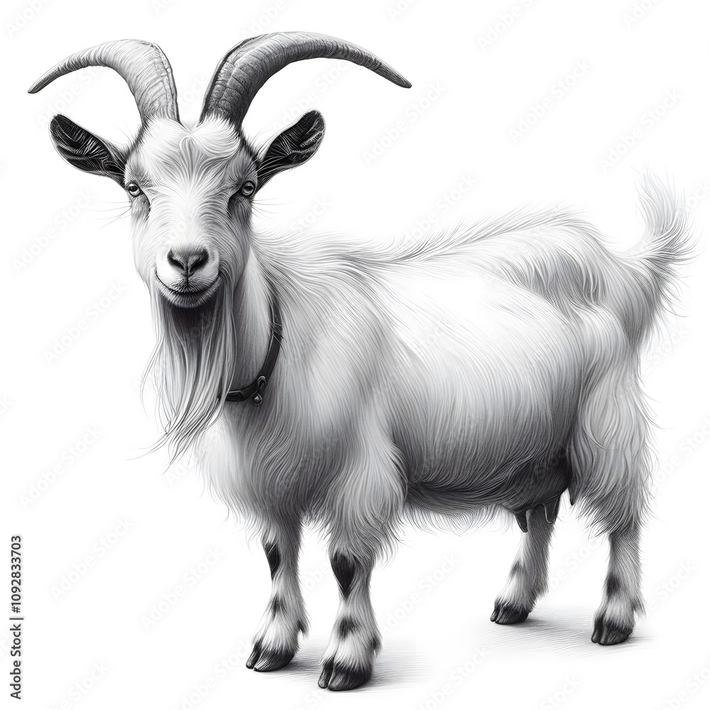 염소, 펜슬 드로잉 (Domestic goat, pencil drawing) 염소, 펜슬 드로잉 (Domestic goat, pencil drawing)