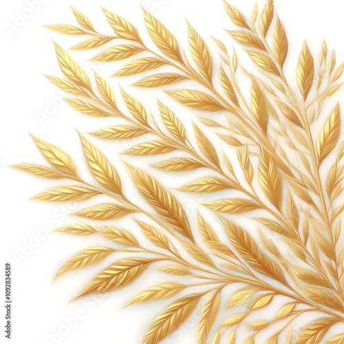 황금색 나뭇잎, 황금색 나뭇가지, 파스텔화 (golden leave, golden branche, pastel painting)