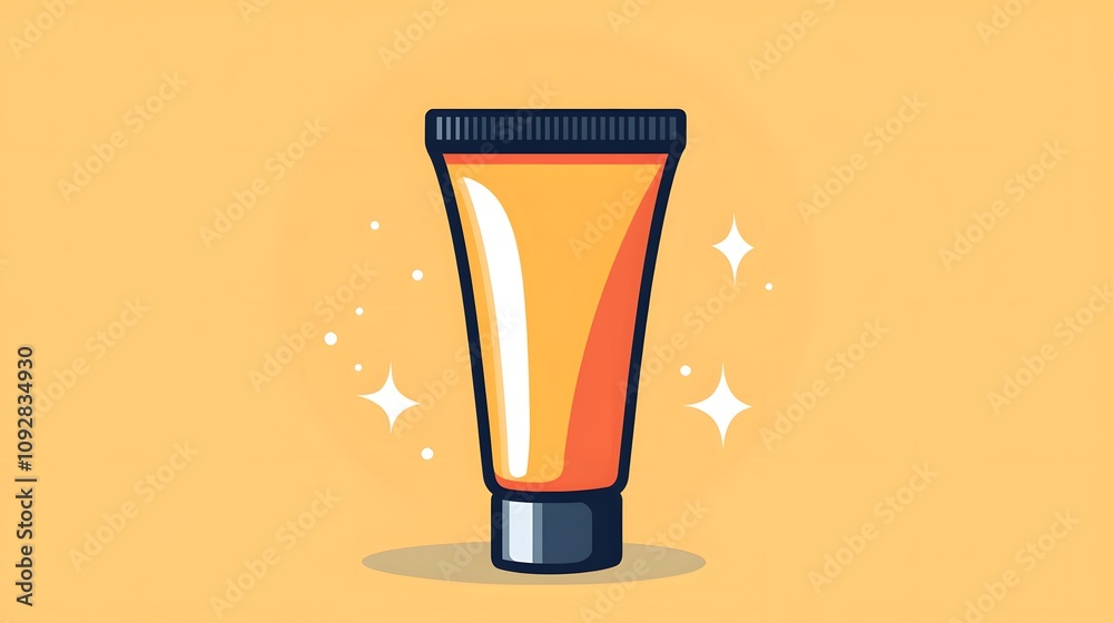 Facial cleanser tube icon with a smooth cap Facial cleanser tube icon with a smooth cap