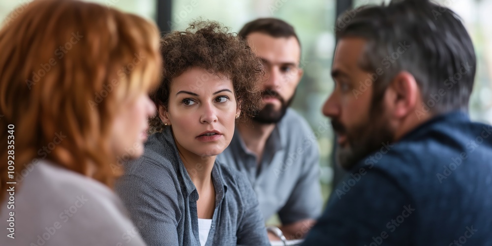 A captured moment of four individuals engaged in a deep conversation, highlighting emotional expressions and the connections made during meaningful discussions. A captured moment of four individuals engaged in a deep conversation, highlighting emotional expressions and the connections made during meaningful discussions.