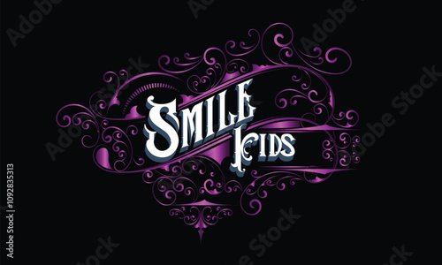 SMILE KIDS lettering custom style design