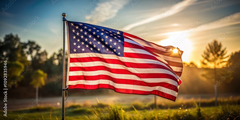 Minimalist American Flag Display in Serene Outdoor Setting Featuring Subtle Textures and Soft Natural Light, Perfect for Evoking National Pride and Simplicity in Photography Minimalist American Flag Display in Serene Outdoor Setting Featuring Subtle Textures and Soft Natural Light, Perfect for Evoking National Pride and Simplicity in Photography