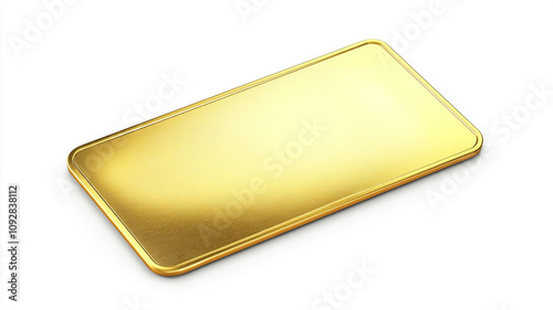 a gold rectangular shape with rounded corners isolated on a white background