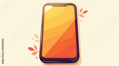 Cute and Simple Cartoon Style Cell Phone Illustration