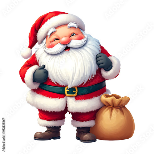 santa claus with gifts transparent background 
