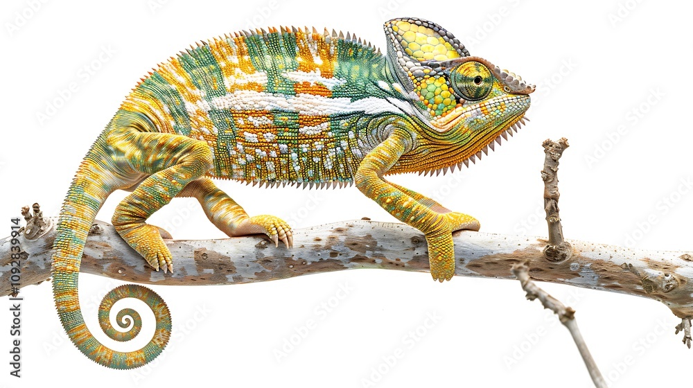 Obraz premium chameleon on a white background