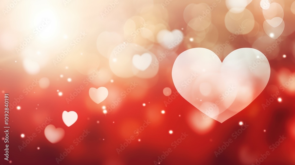 Soft heart shapes on a warm red background Soft heart shapes on a warm red background