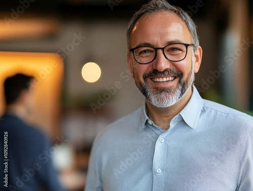 Cheerful Man Smiling in Portrait