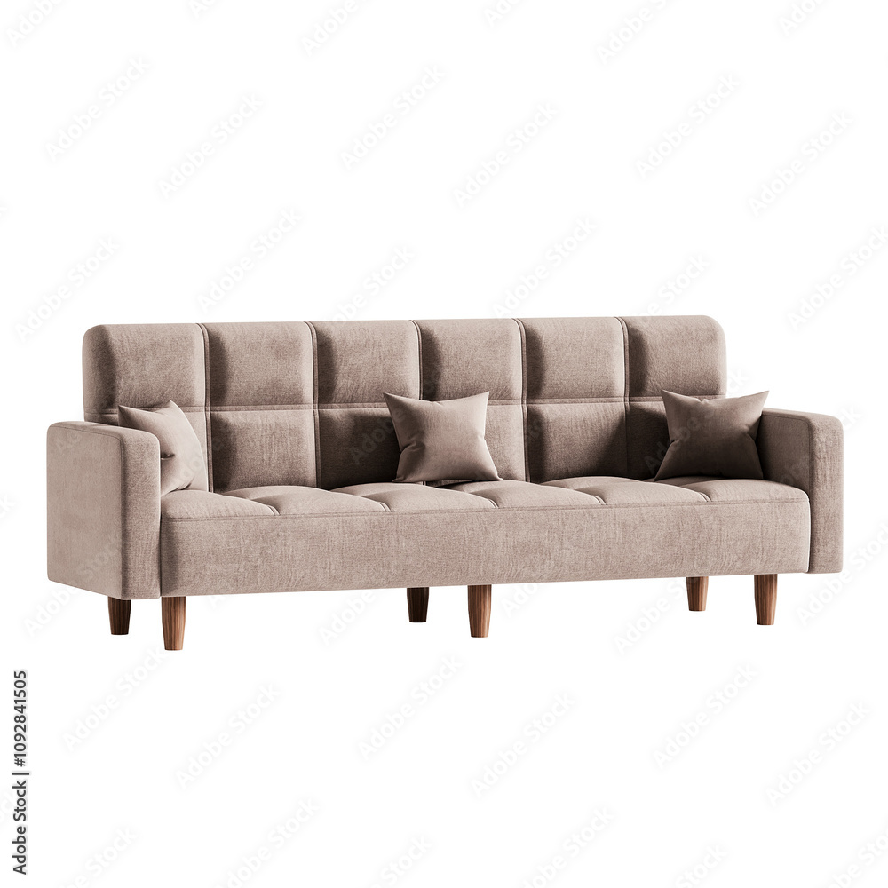 Obraz premium A tan couch with pillows on it
