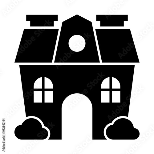 House Architecture of Building Construction Icons