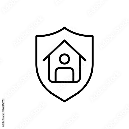 House lockdown outline icons, minimalist vector illustration ,simple transparent graphic element .Isolated on white background