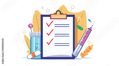 Health Medical Insurance Checklist Test Exam Concept
