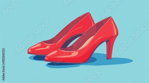 Stylish Red Casual Female Footwear Concept