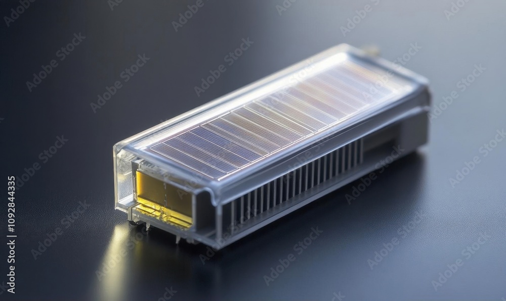 A transparent electronic component with solar cells for energy conversion. A transparent electronic component with solar cells for energy conversion.