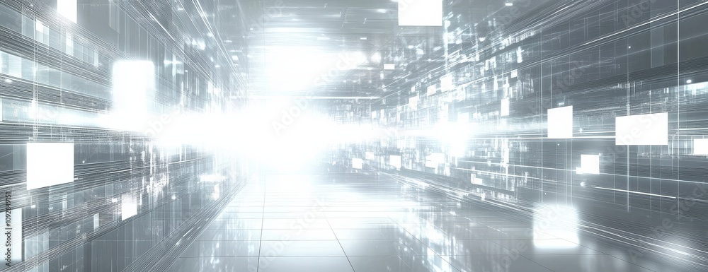 A sleek white and gray technological backdrop. A sleek white and gray technological backdrop.