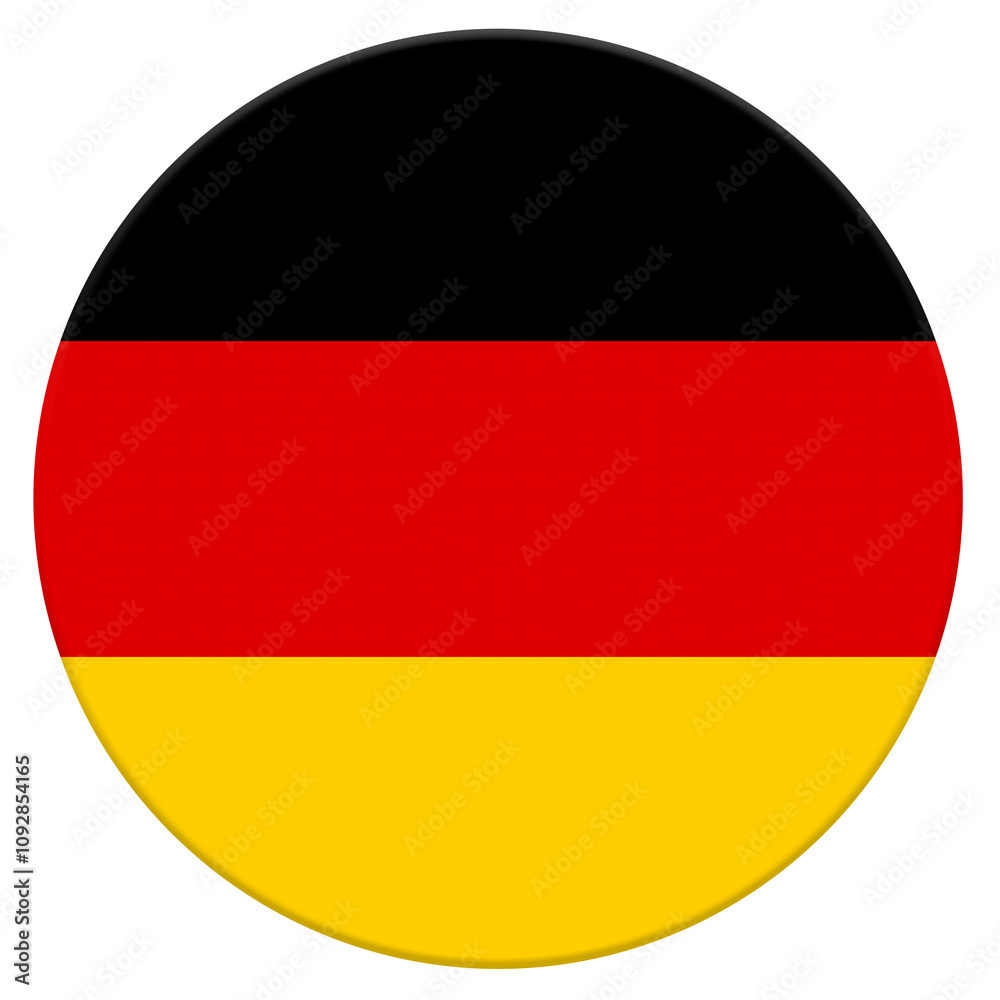 Deutsche Fahne oder Flagge der Bundesrepublik Deutschland als rundes Emblem