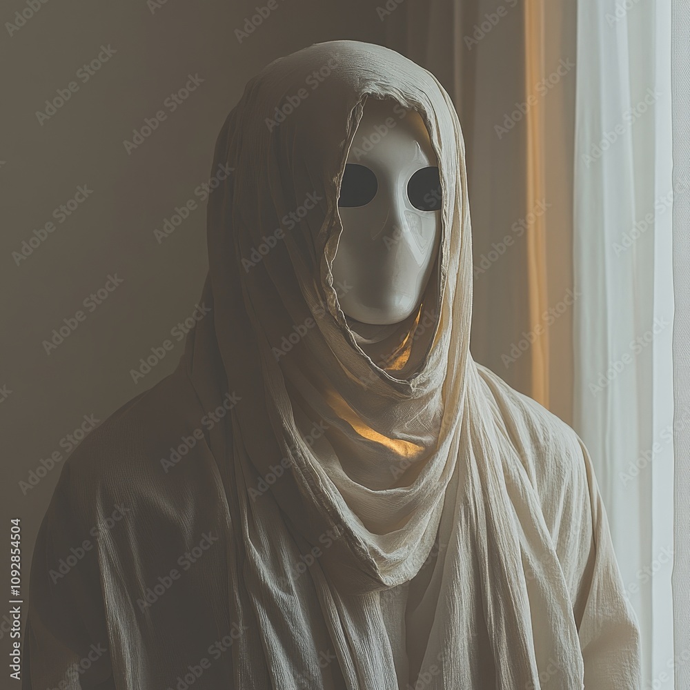 Spooky Ghost Reaching Out in Dark Setting Spooky Ghost Reaching Out in Dark Setting