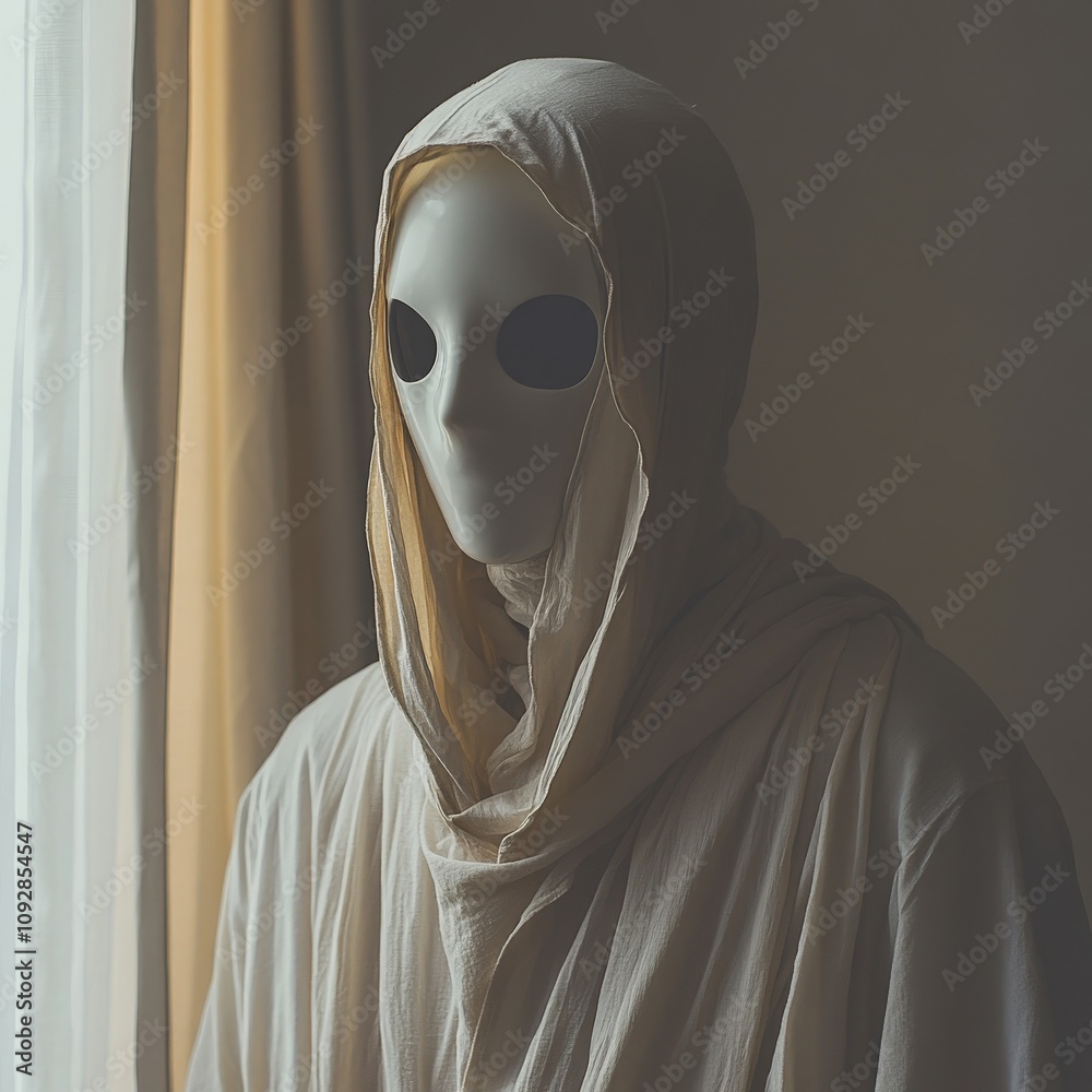 Spooky Ghost Reaching Out in Dark Setting Spooky Ghost Reaching Out in Dark Setting