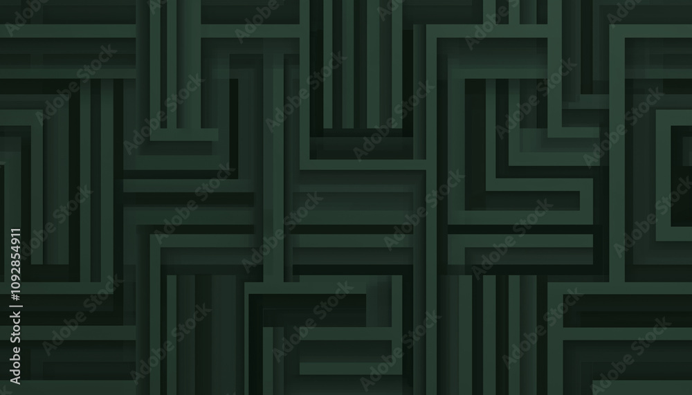 Dark Green Square and Line Pattern Dark Green Square and Line Pattern