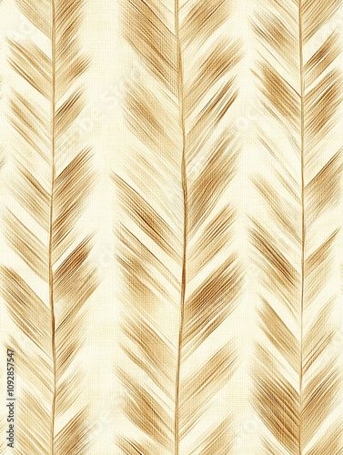 Golden feather seamless pattern, elegant minimal design
